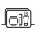 A simple black silhouette of a cat sitting upright, with its tail curled around its body.